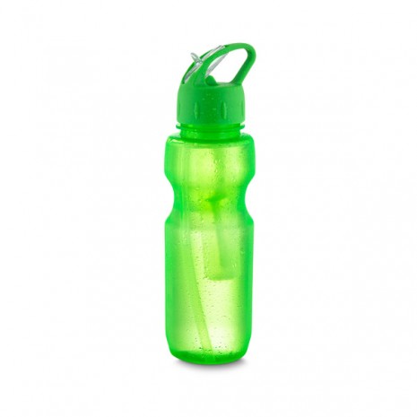 Garrafa Plástica 700ml Com Porta Gelo e Canudo Personalizada Para Brindes