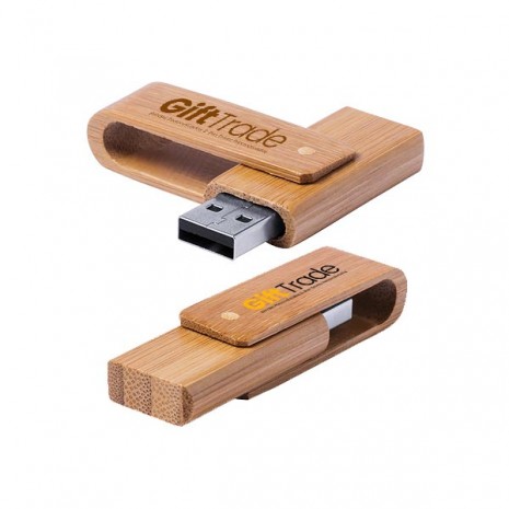 Pen Drive Bambu Giratório Personalizado Para Brindes