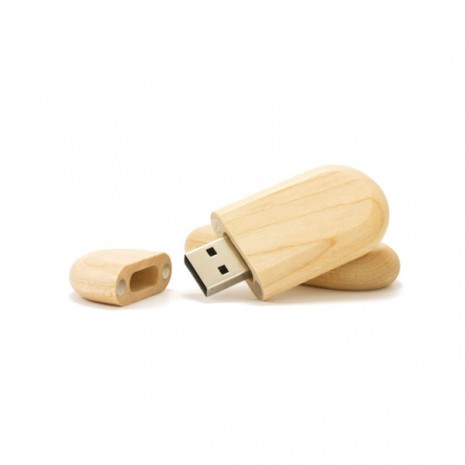 Pen Drive Bambu Oval Personalizado