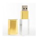 Pen Drive de Vidro Com Tampa Ouro Personalizado 